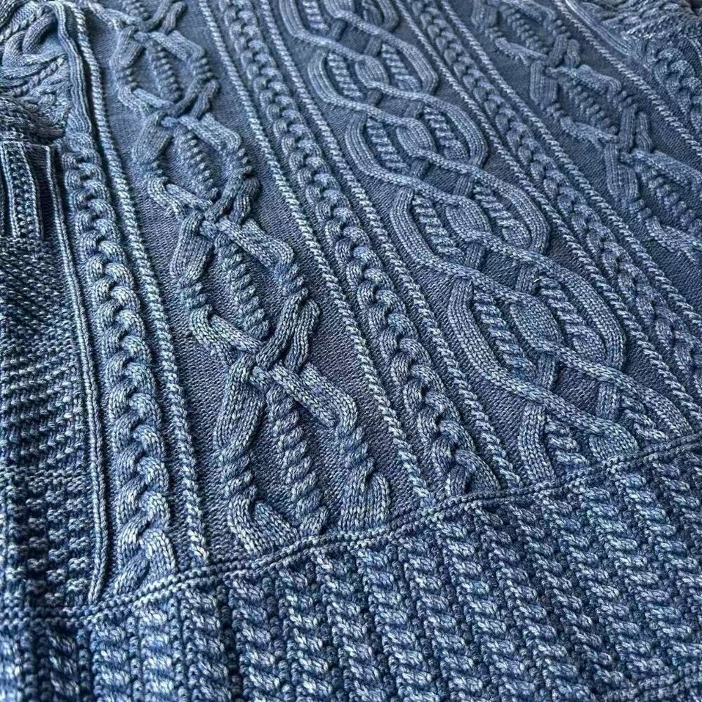 Polo Ralph Lauren Men's Double RL Aran-Knit Vintage Cotton Cardigan - Picture 12 of 14